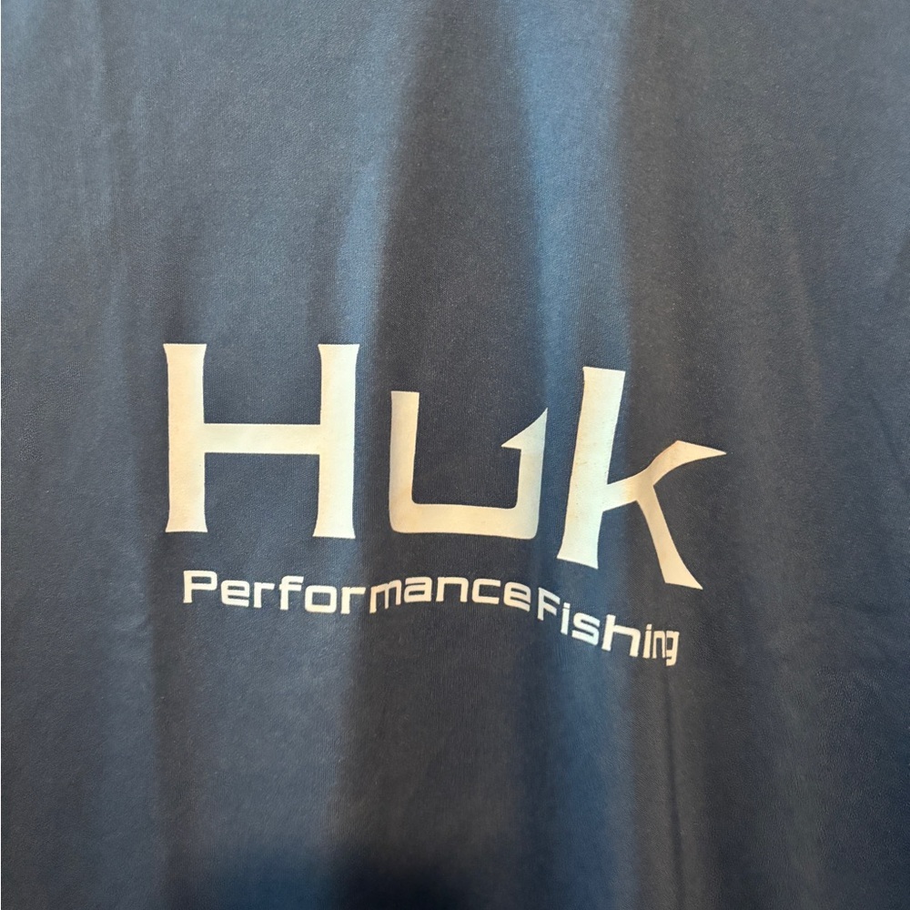 Huk Men's Long Sleeve Blue Fishing Tee - Picture 3 of 4